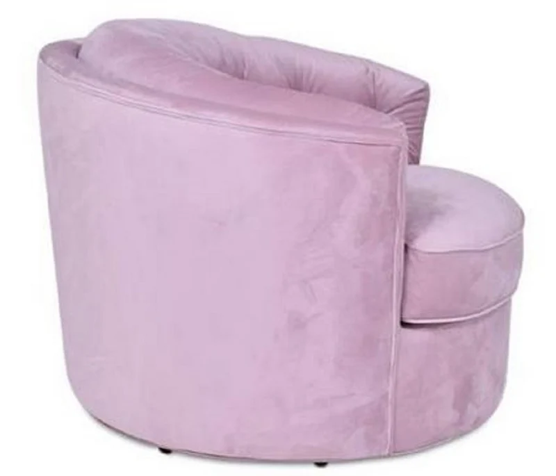Casa Padrino Luxus Drehsessel Rosa 90 x 86 x H. 71 cm - Samt Sessel - Wohnzimmer Sessel - Wohnzimmer Möbel