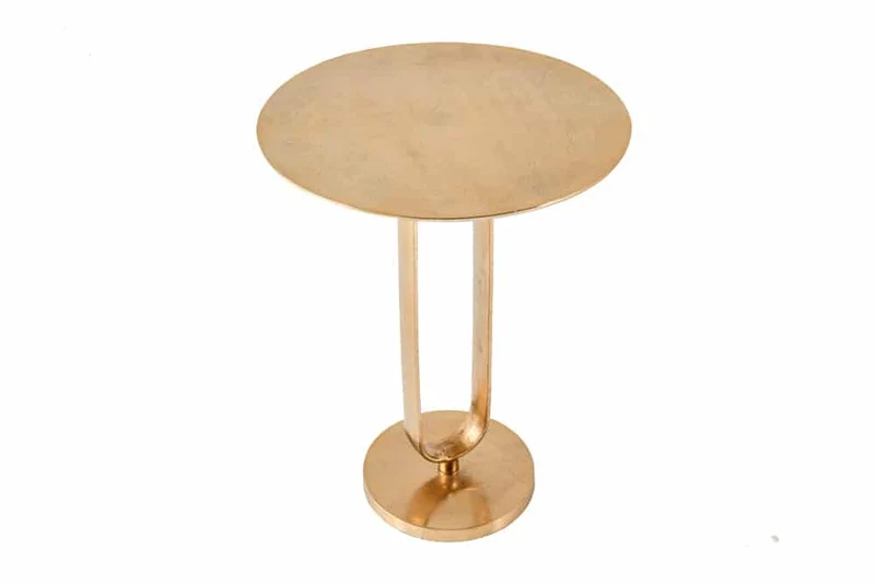 Eleganter Aluminium Beistelltisch GRACE 45x60cm gold Handarbeit