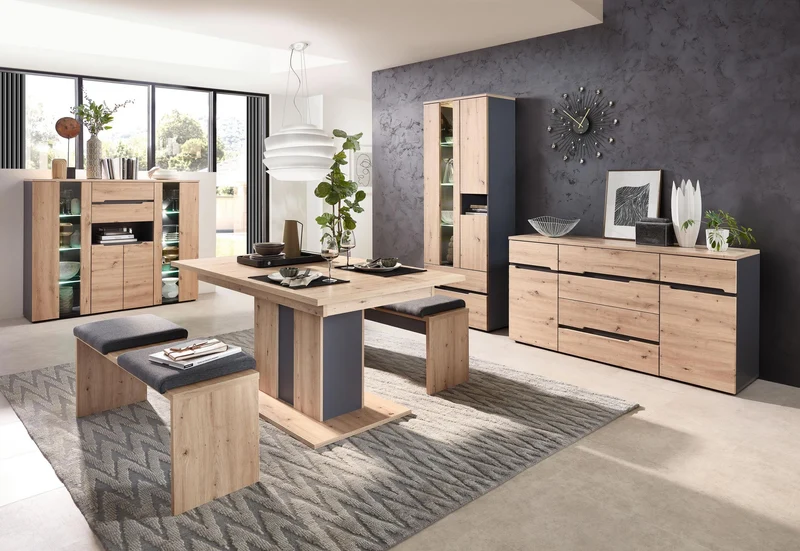 Highboard MEMPHIS Artisan Eiche Graphit Nachbildung