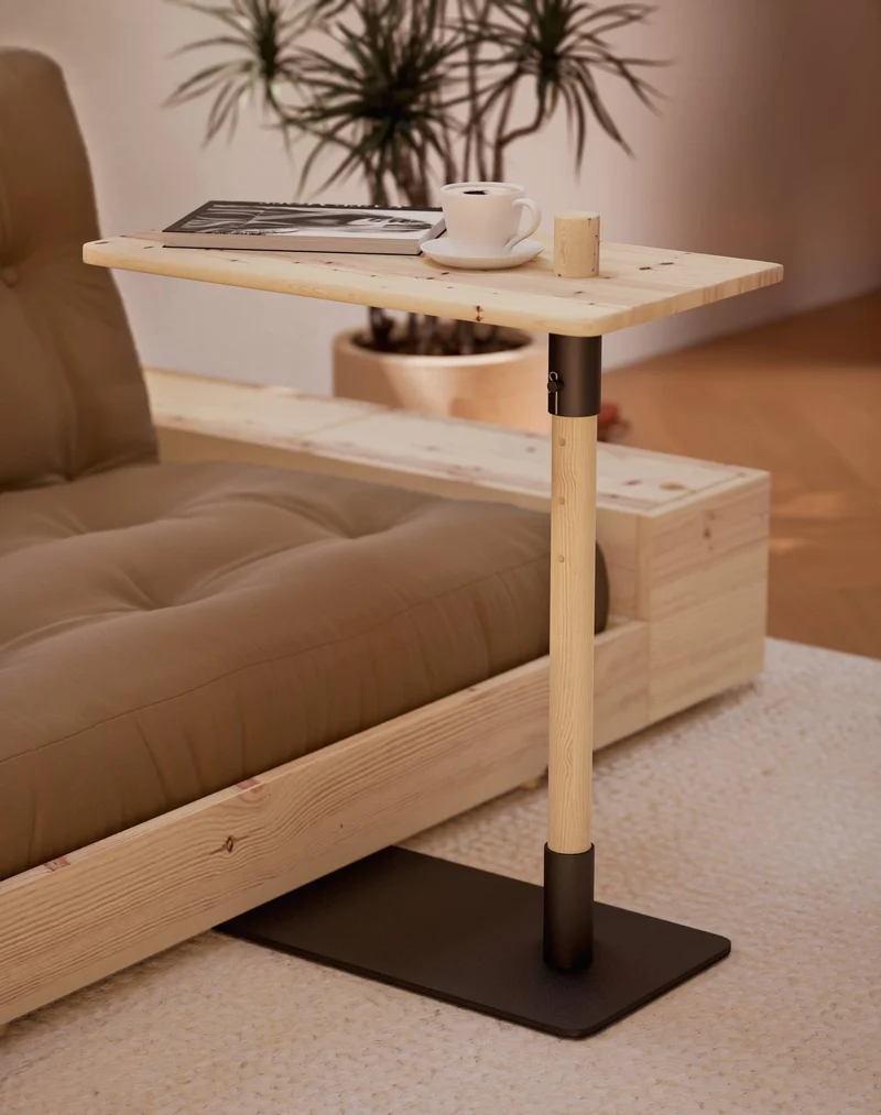 Beistelltisch ADJUST TABLE höhenverstellbar Kiefer natur lackiert