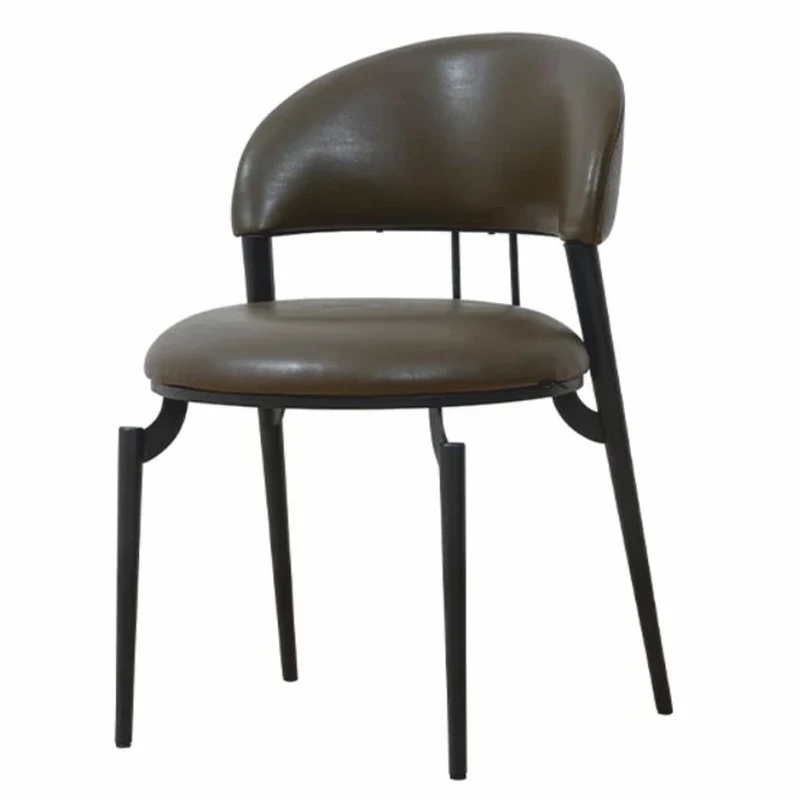Casa Padrino Luxus Kunstleder Esszimmer Stuhl Dunkelgrau / Schwarz - Esszimmer Möbel