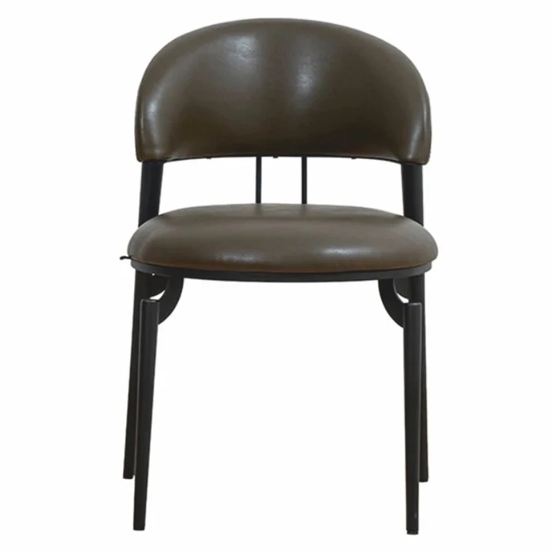 Casa Padrino Luxus Kunstleder Esszimmer Stuhl Dunkelgrau / Schwarz - Esszimmer Möbel