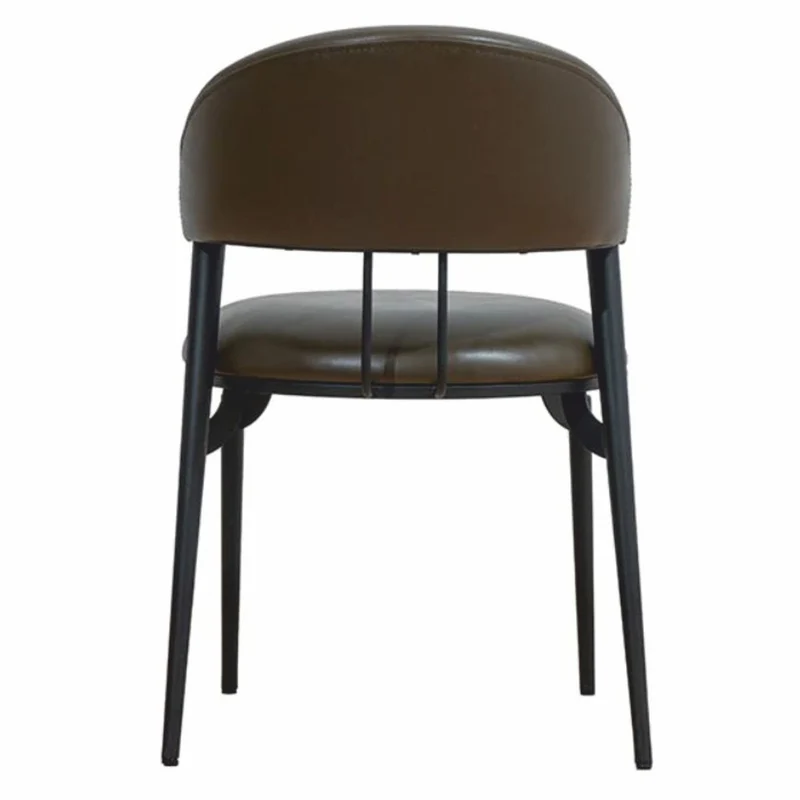 Casa Padrino Luxus Kunstleder Esszimmer Stuhl Dunkelgrau / Schwarz - Esszimmer Möbel