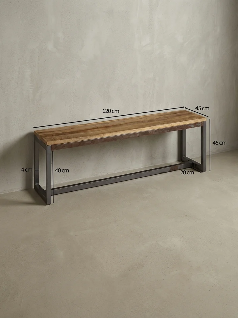 Sitzbank – Mango Massivholz/Metall, Vintage
