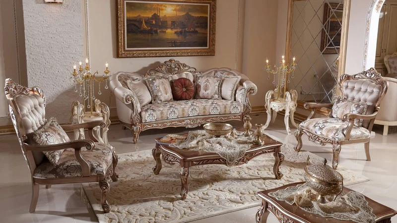 Casa Padrino Luxus Barock Couchtisch Kupferfarben / Silber - Prunkvoller Wohnzimmertisch im Barockstil - Barock Wohnzimmer Möbel - Edel & Prunkvoll