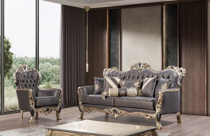 Casa Padrino Luxus Barock Sessel Lila / Antik Gold / Schwarz - Prunkvoller Wohnzimmer Sessel mit elegantem Muster - Luxus Wohnzimmer Möbel im Barockstil - Barock Möbel - Barock Einrichtung