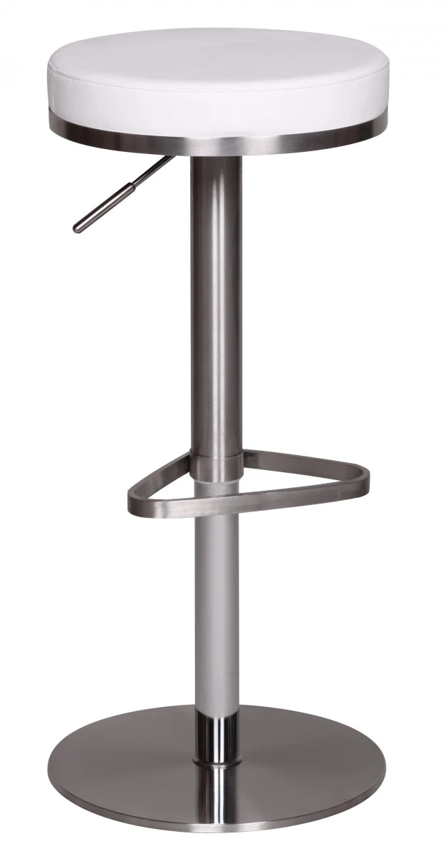 Barhocker WL1.294 Weiß Edelstahl verstellbare Sitzhöhe 360° drehbar