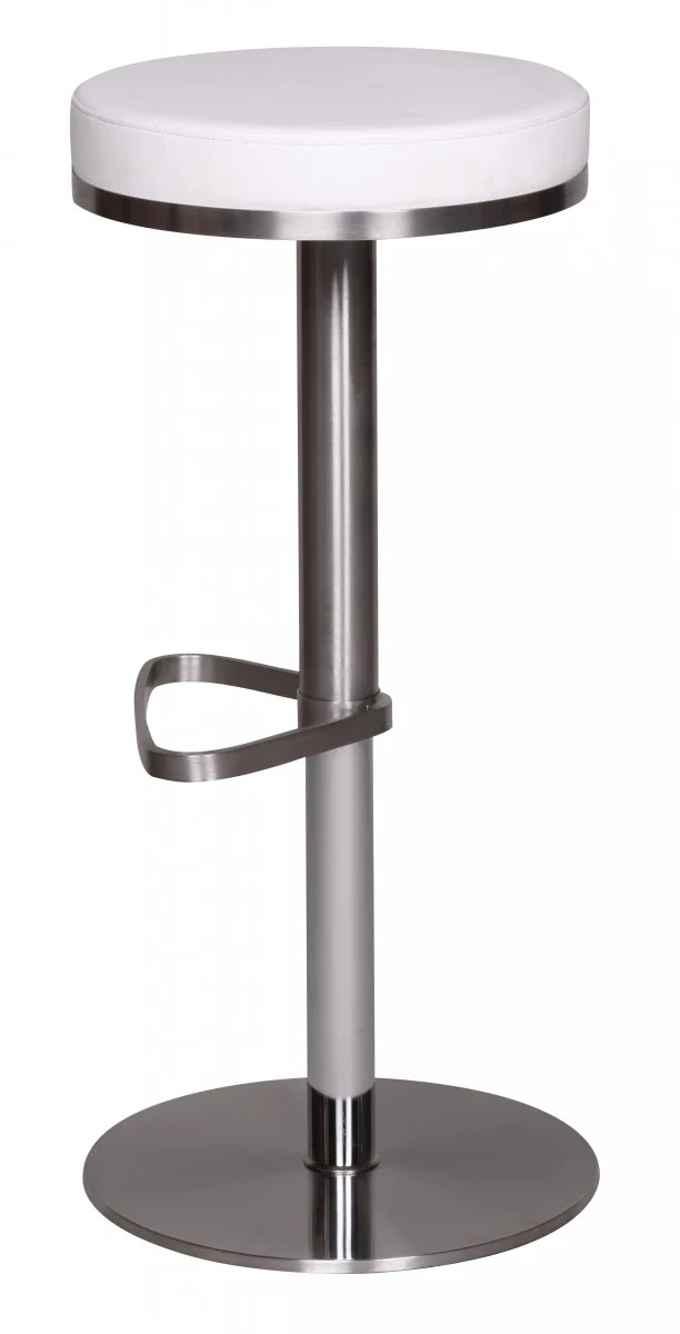 Barhocker WL1.294 Weiß Edelstahl verstellbare Sitzhöhe 360° drehbar