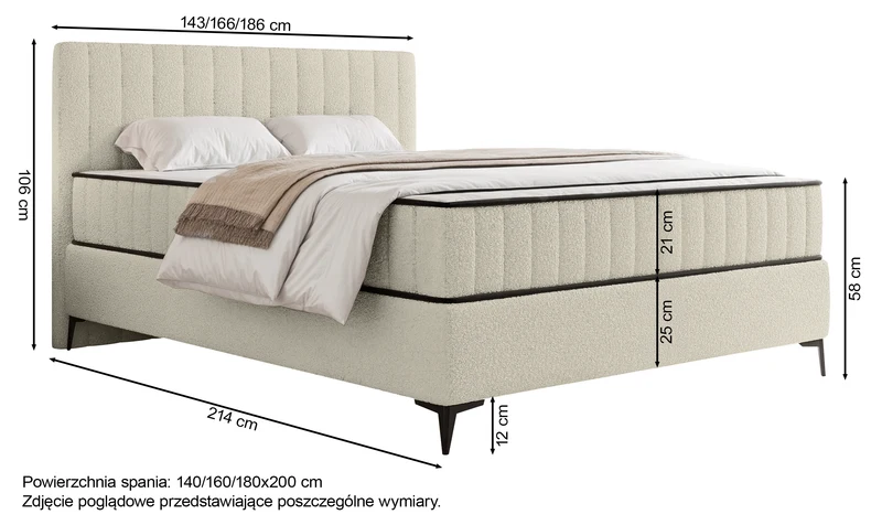 Kontinentalbett 160x200 cm Mufasso mit Stauraum, grau-beiger wasserabweisender Samt
