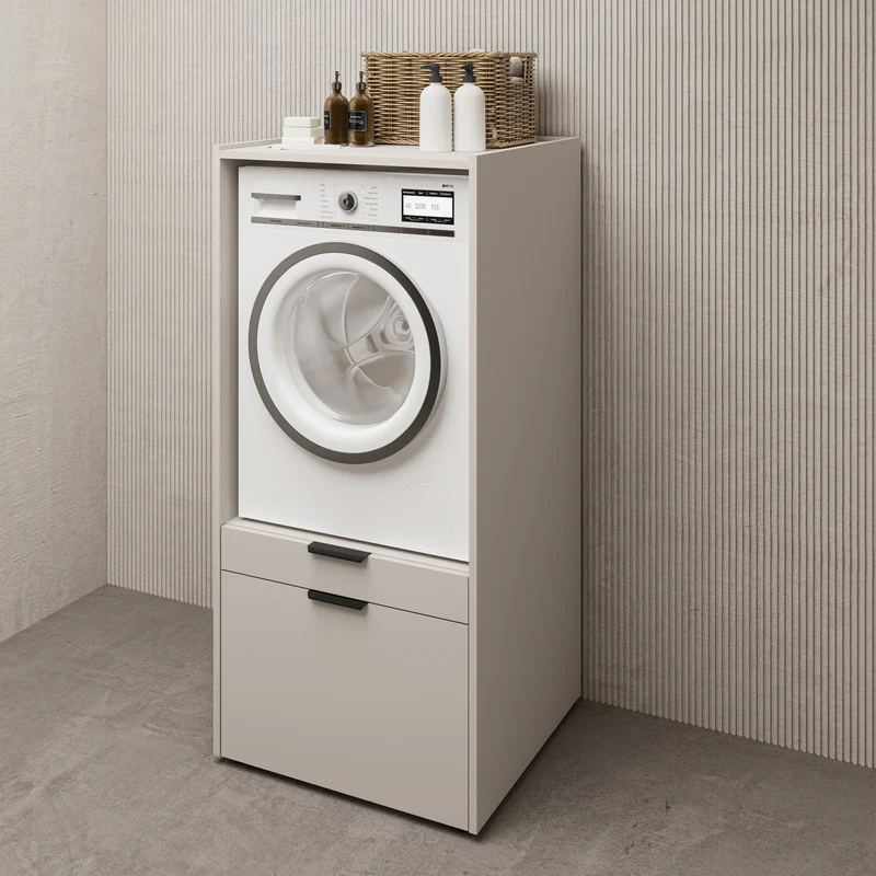 Waschmaschinenschrank Andiamo mit Schublade und Kaschmir-Regal