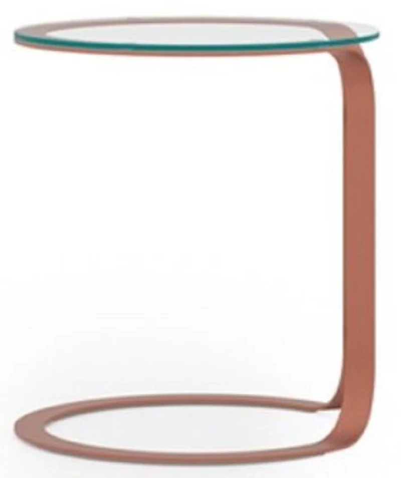 Casa Padrino Luxus Beistelltisch Kupfer Ø 40 x H. 50 cm - Runder Tisch mit Glasplatte - Wohnzimmer Möbel - Hotel Möbel - Luxus Möbel