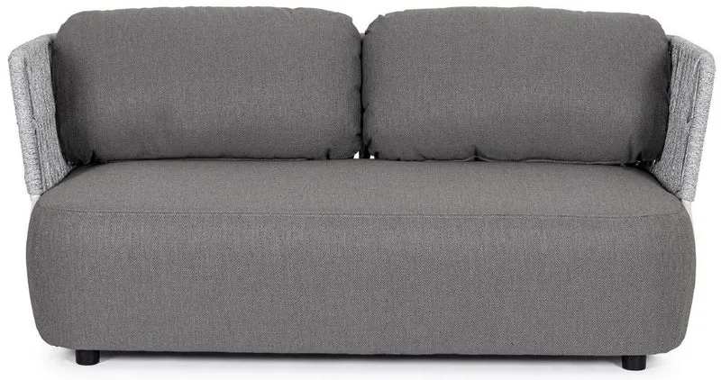 Casa Padrino Luxus Gartensofa Grau / Hellgrau / Schwarz 167 x 86 x H. 79 cm - Wetterbeständiges Garten Sofa - Terrassen Sofa - Garten Möbel - Terrassen Möbel - Outdoor Möbel