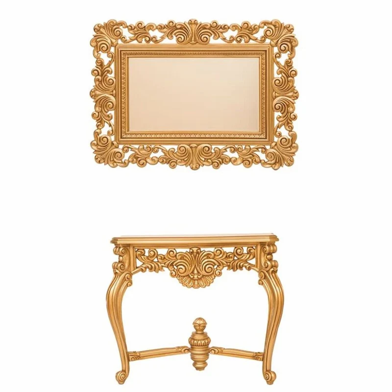 Casa Padrino Luxus Barock Konsole mit Wandspiegel Gold - Prunkvolle Barock Möbel