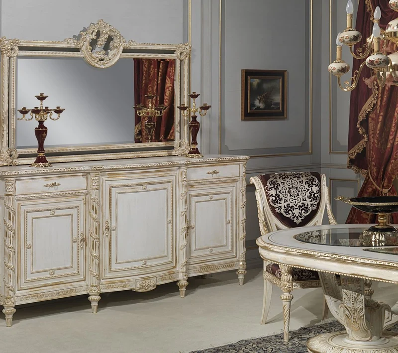 Casa Padrino Luxus Barock Esszimmer Stuhl Set Lila / Silber / Weiß / Gold 62 x 74 x H. 103 cm - Prunkvolles Küchen Stühle 4er Set - Hotel Restaurant Schloss Möbel - Luxus Qualität - Made in Italy