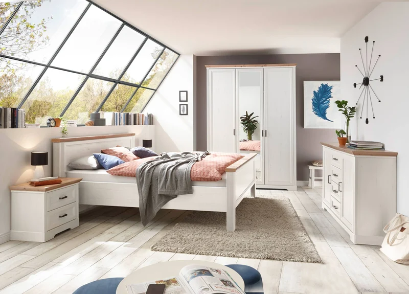 Sideboard Kommode JASMIN Pinie weiß Nachbildung