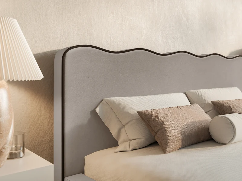 Polsterbett 160x200 cm Duney mit Stauraum, beige Samt