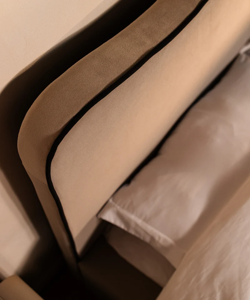 Polsterbett 160x200 cm Duney mit Stauraum, beige Samt