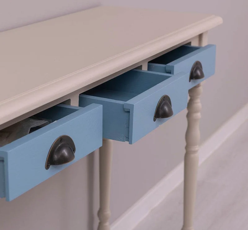 Konsolentisch aus Massivholz | Wandtisch mit gedrehten Beinen