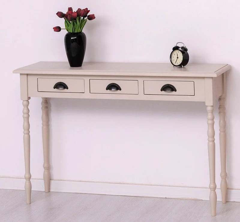 Konsolentisch aus Massivholz | Wandtisch mit gedrehten Beinen