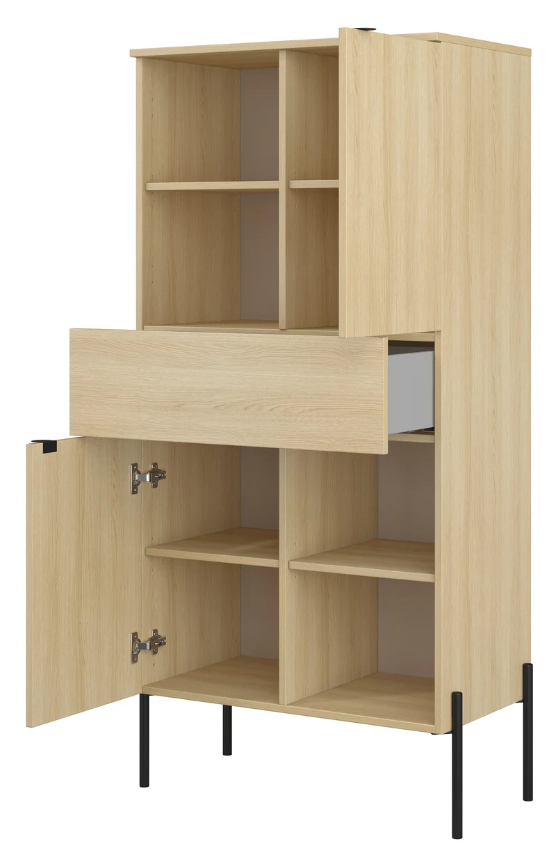 Zweituriges Regal Ore mit Schublade 70 cm Lindberg-Eiche