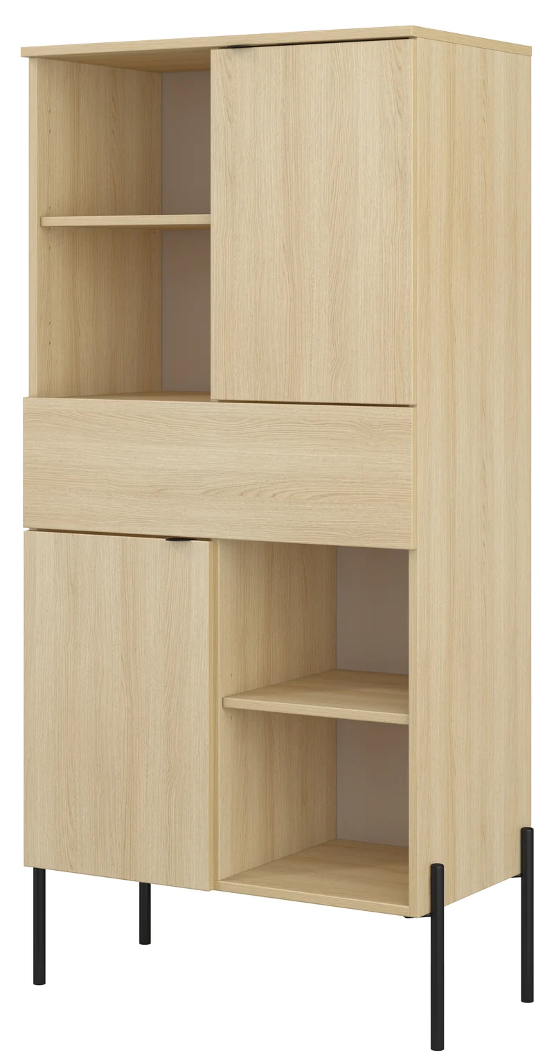 Zweituriges Regal Ore mit Schublade 70 cm Lindberg-Eiche