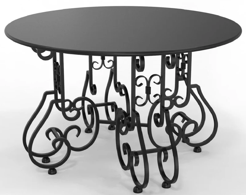 Casa Padrino Jugendstil Gartentisch Ø 120 x H. 73,5 cm - Verschiedene Farben - Runder Schmiedeeisen Garten & Terrassen Tisch - Jugendstil Schmiedeeisen Garten & Terrassen Möbel