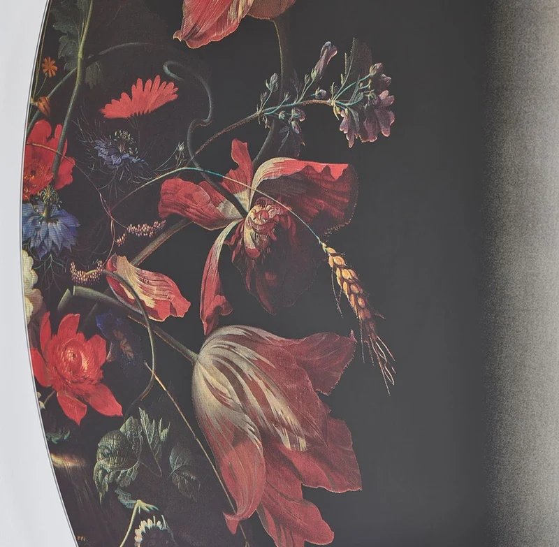 Casa Padrino Luxus Wandspiegel Mehrfarbig Ø 100 cm - Runder Spiegel mit Blumen Design - Luxus Kollektion
