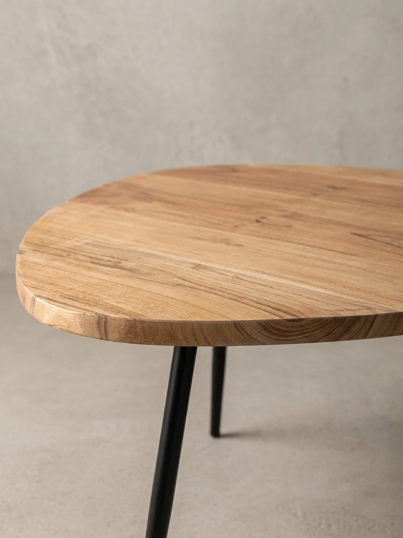 Beistelltisch Set – Holz Metall Braun Schwarz 60x51x60 cm 42x37x42 cm