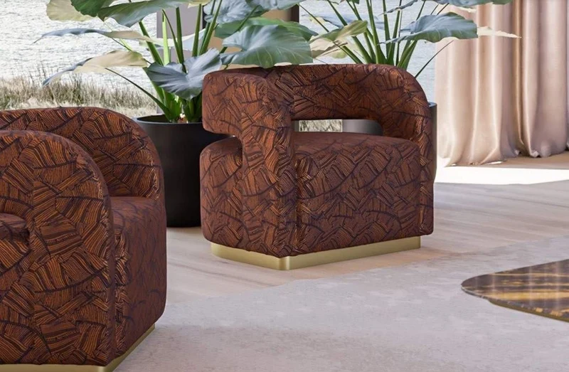 Casa Padrino Luxus Sessel Braun / Schwarz / Messing 75 x 73 x H. 70 cm - Wohnzimmer Sessel - Hotel Sessel - Wohnzimmer Möbel - Hotel Möbel - Luxus Möbel - Luxus Einrichtung