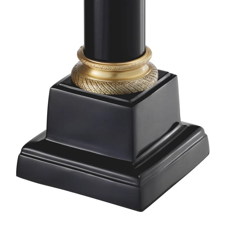 Eichholtz Table Lamp Monaco Schwarz Antik Messing - Tischleuchte im Säulendesign ohne Schirm