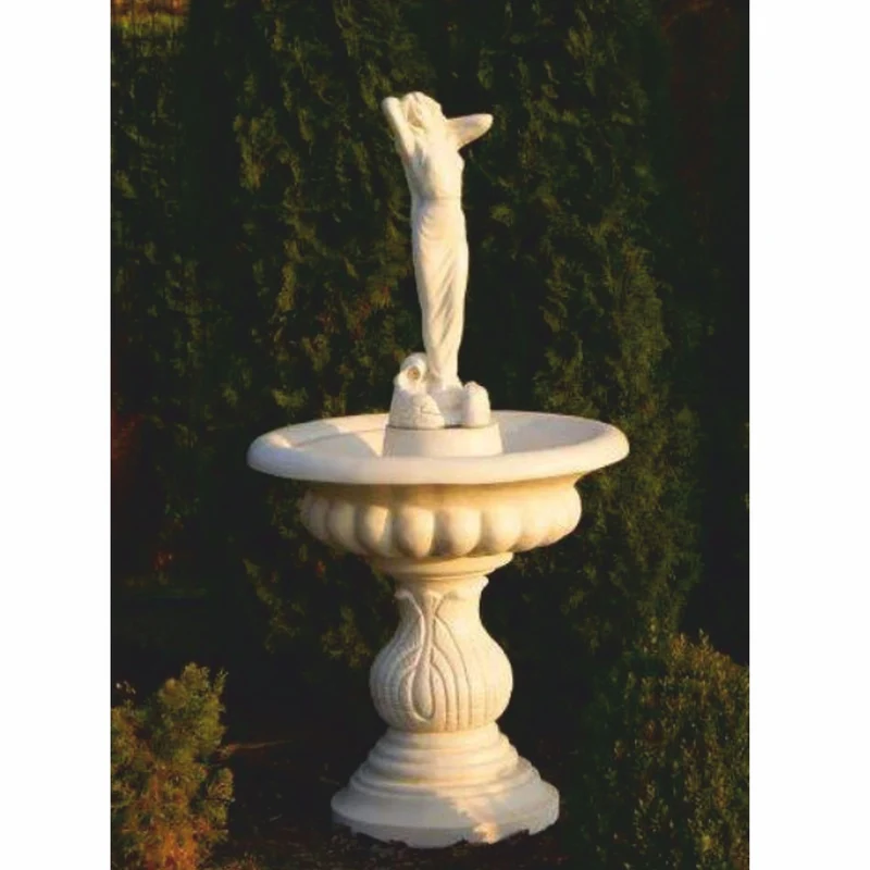Casa Padrino Barock Vogeltränke Brunnen Frau Sandfarben Ø 79 x H. 156 cm