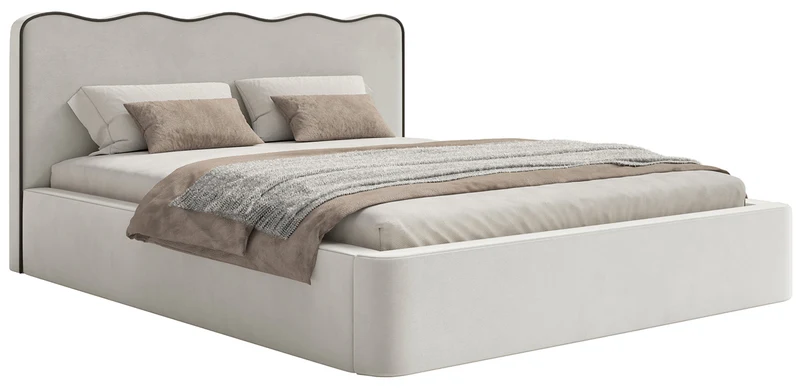 Polsterbett 180x200 cm Duney hellbeige Samt