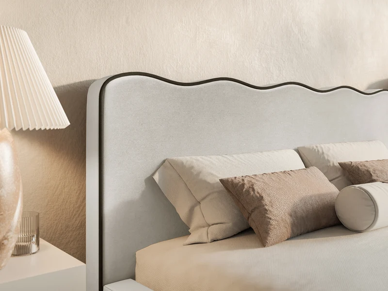 Polsterbett 180x200 cm Duney hellbeige Samt
