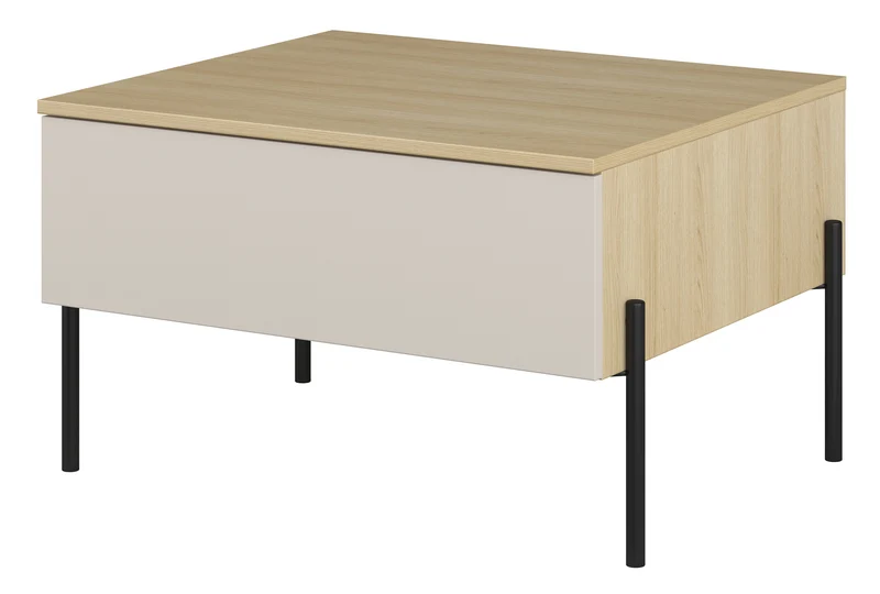Ore Couchtisch mit Schublade 70x60 cm Lindberg Eiche/Kaschmir