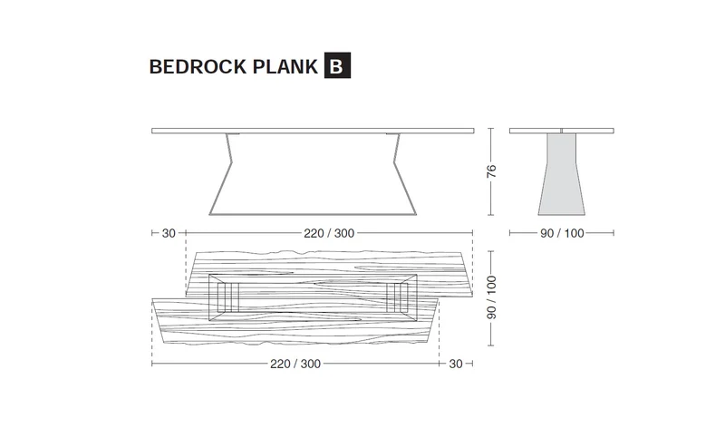 Tisch Bedrock Plank B