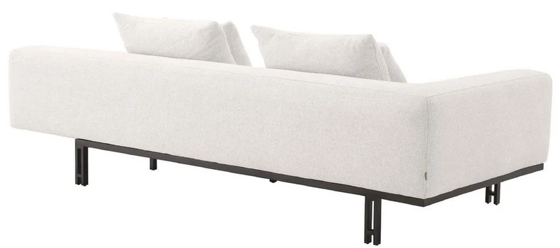 Casa Padrino Luxus Sofa Creme / Bronze 233 x 104 x H. 60,5 cm - Modernes Wohnzimmer Sofa Linke Seite - Hotel Sofa - Luxus Qualität