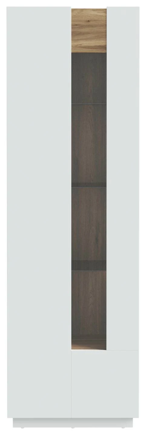Vitrine LEWISVILLE Schrank 1 Tür Optik: Secret Grey / Valencia Oak