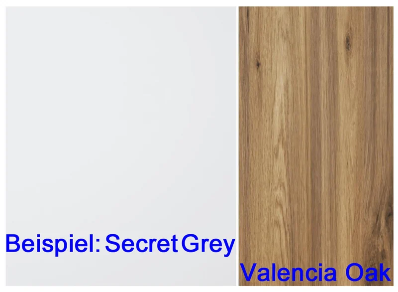 Vitrine LEWISVILLE Schrank 1 Tür Optik: Secret Grey / Valencia Oak