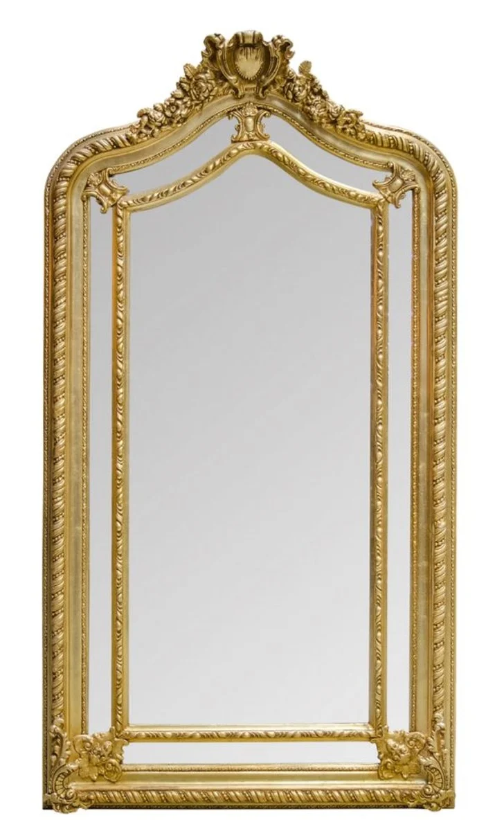 Casa Padrino Barockstil Wandspiegel Gold 108 x H. 200 cm - Edel & Prunkvoll