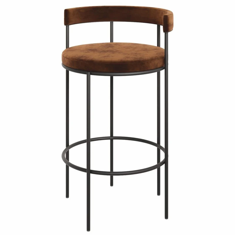 Casa Padrino Luxus Metall Barstuhl Dunkelbraun / Schwarz H. 93 cm - Bar Möbel