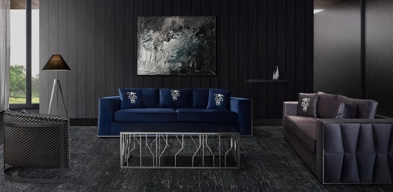 Casa Padrino Luxus Sessel Silber / Schwarz 73 x 64 x H. 77 cm - Wohnzimmer Sessel mit dekorativem Kissen - Luxus Wohnzimmer Möbel