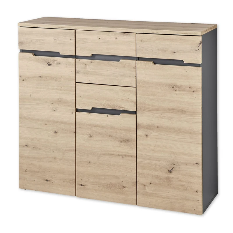 Kommode MEMPHIS GH24 3-türig Artisan Eiche Graphit Nachbildung