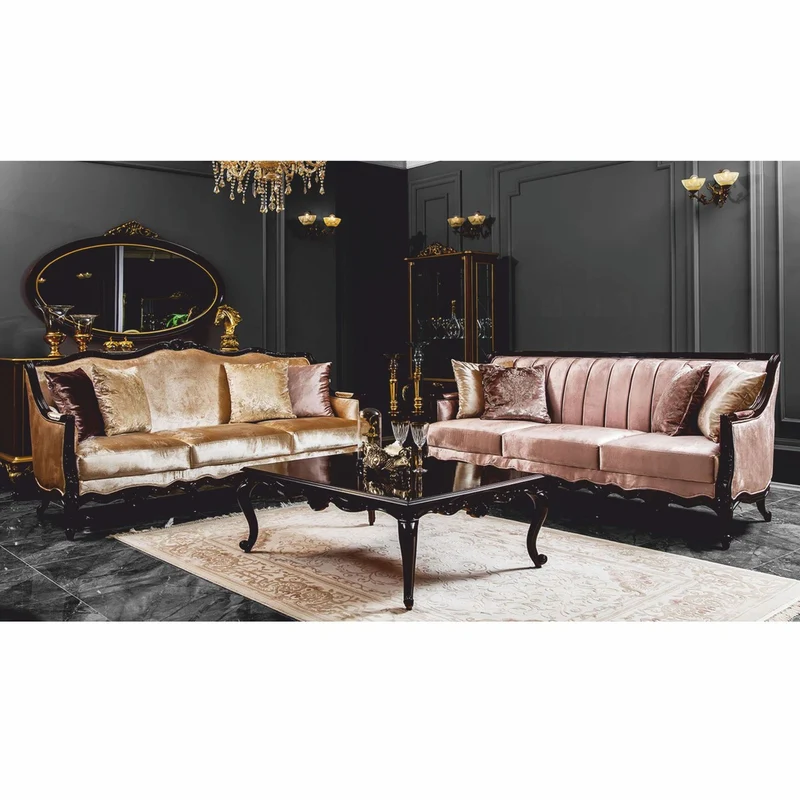Casa Padrino Luxus Barock Couchtisch Dunkelbraun 124 cm - Barock Möbel