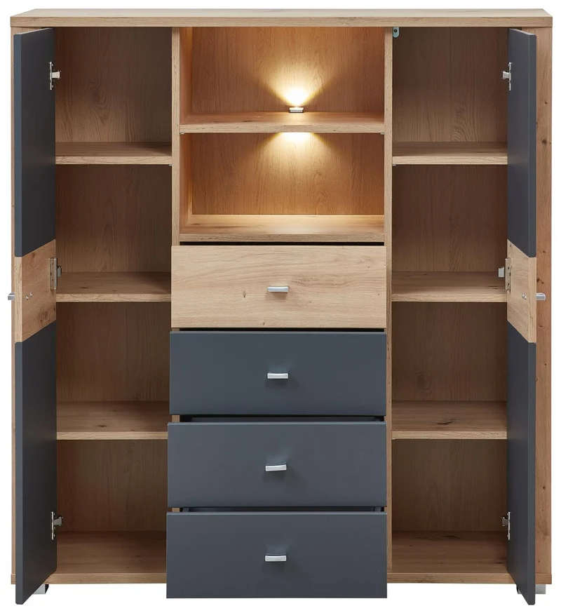 Highboard PABLO Artisan Eiche - Graphit