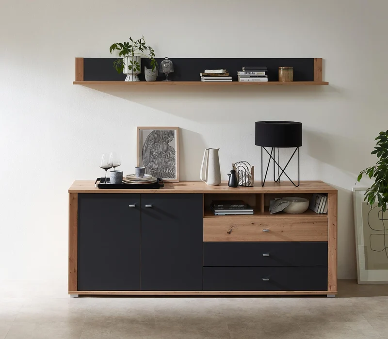 Sideboard PABLO - Artisan Eiche - Graphit - 193 cm