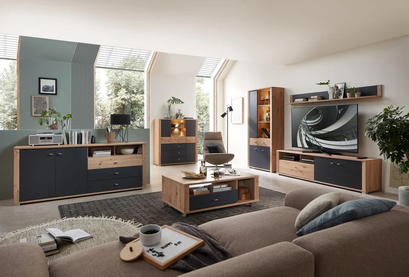 Sideboard PABLO - Artisan Eiche - Graphit - 193 cm