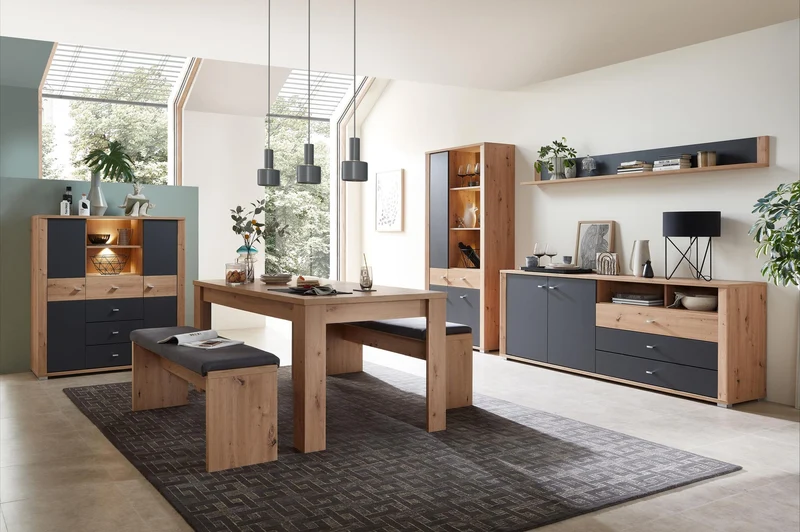 Sideboard PABLO - Artisan Eiche - Graphit - 193 cm