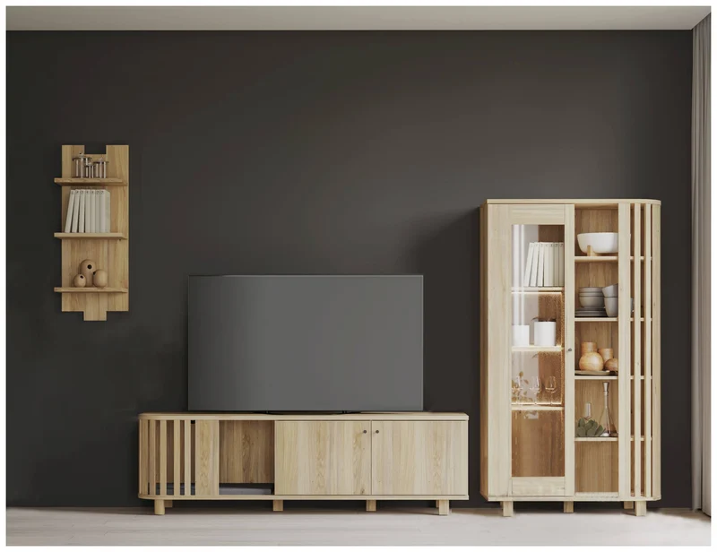Wandboard RANFLURY mit 3 Ablagen Optik: Mauvella Eiche