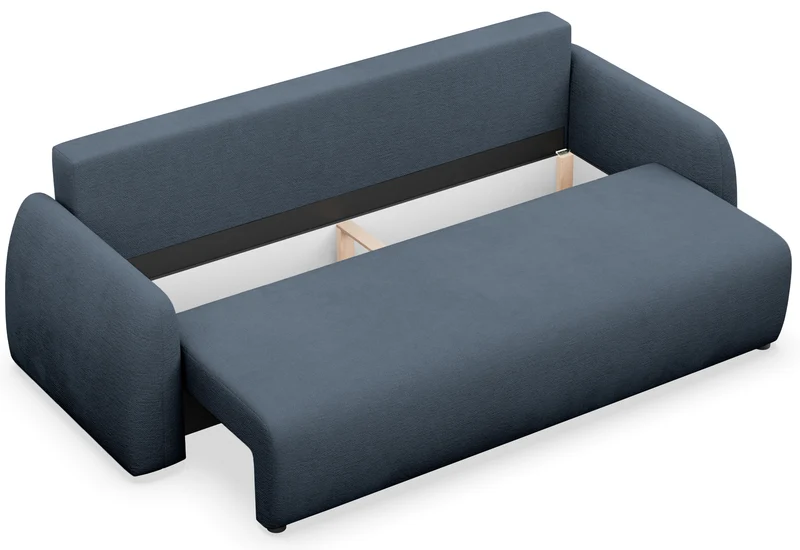 Nubelle Schlafsofa für drei Personen, marineblau, hydrophobes Chenille