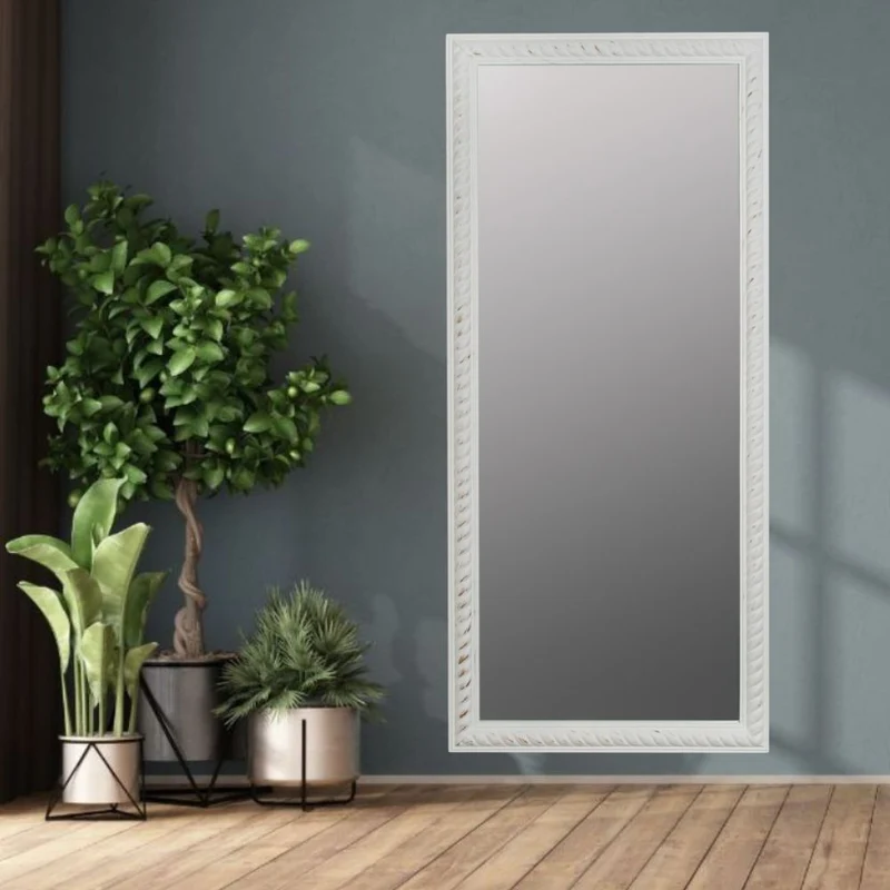 Traumhafter Spiegel MIRA 162x72cm antik-weiss Facette